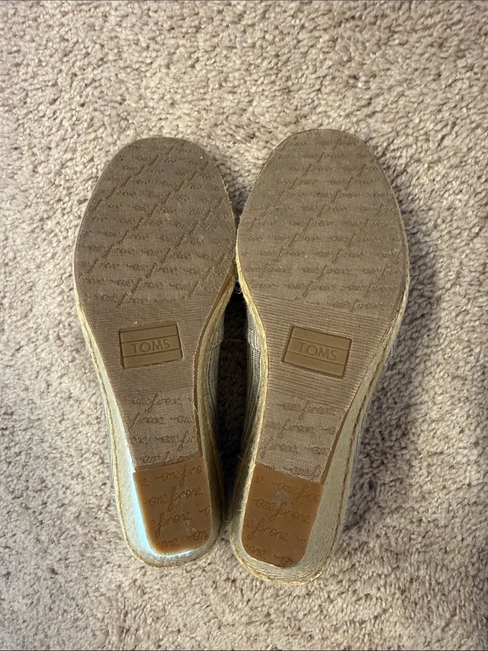 Toms Tan Wedge Espadrilles with Peep-Toe women’s size 7 - Picture 6 of 7